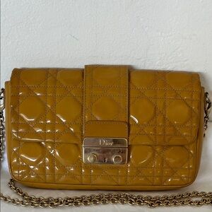 Lady Dior Patent Leather Chain Crossbody Bag